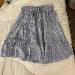 Blue and White Flower Skirt